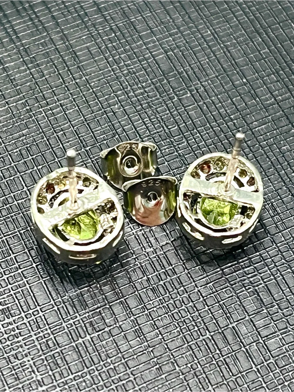 Sapphire 1.5ct Peridot 14KGP Earrings - Picture 4 of 6